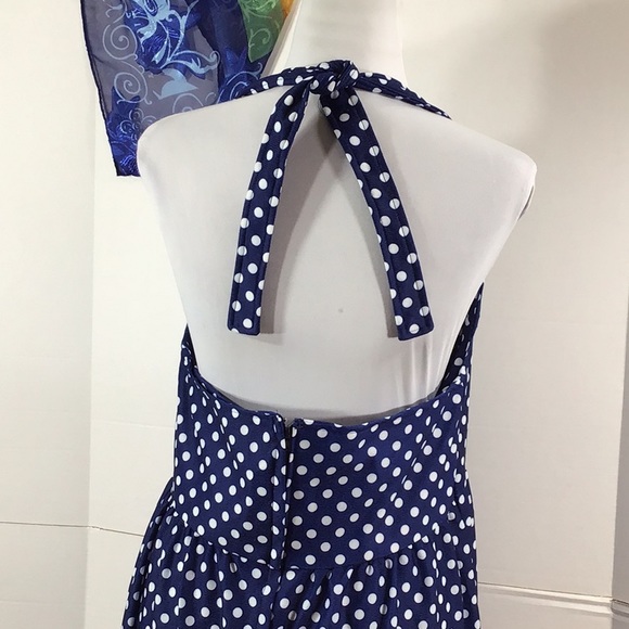 Vintage polka dot halter maxi dress - Picture 8 of 10
